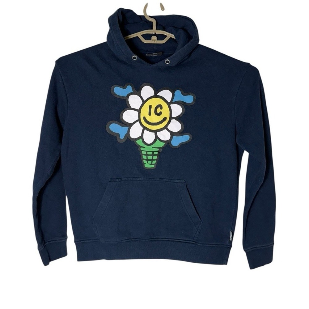 Icecream Hoodie Small Navy Smiley Flower Graphic Streetwear BBC Pharrell‎ Bones